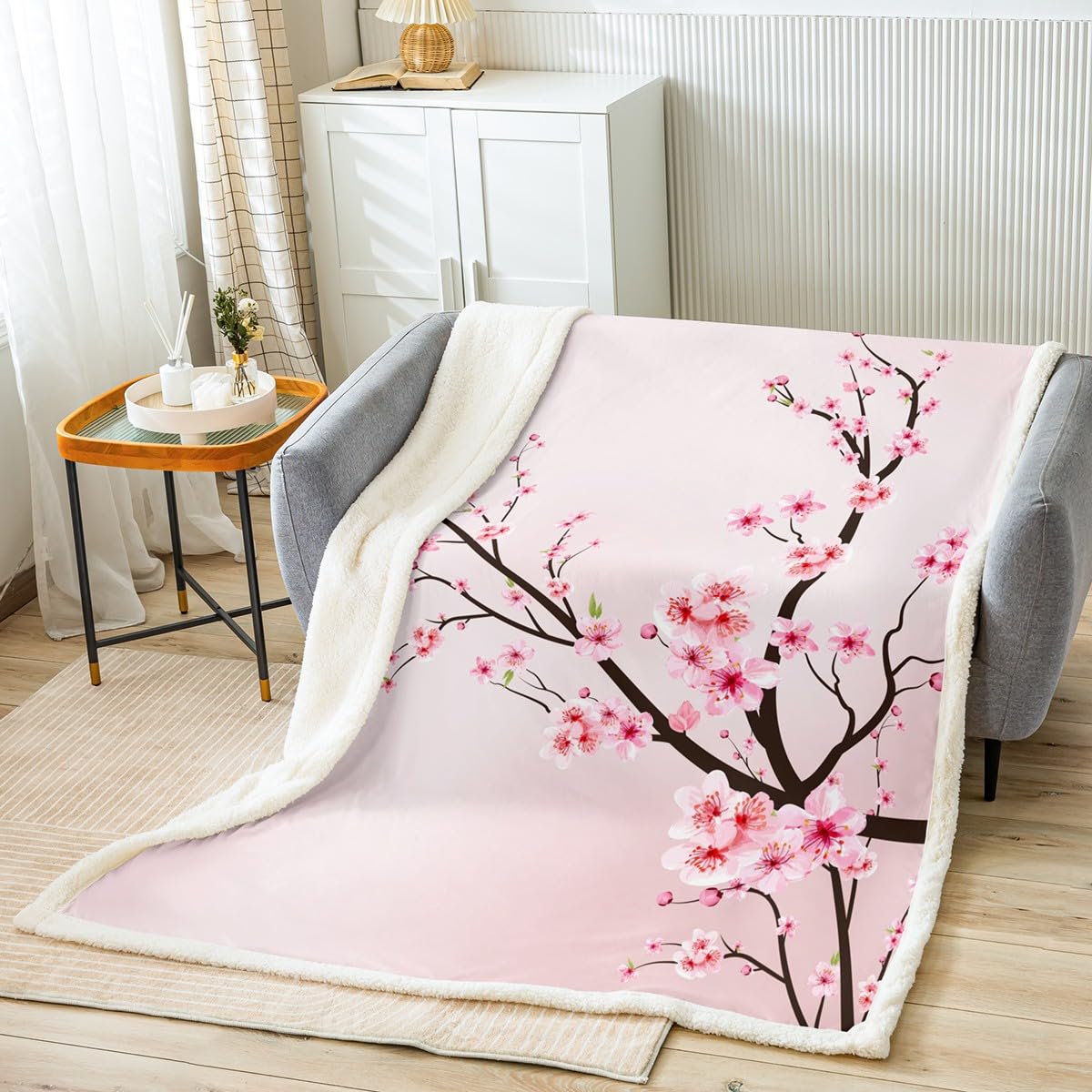 Sakura Blanket ラージサイズ 170×130㎝ 日本製 91ueBhgPFrL._AC_UF894,